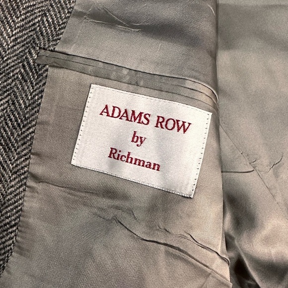 44L Adams Row USA Mens Vintage 2 Button Pure Wool Tweed Blazer Sport Coat Jacket - Picture 7 of 14
